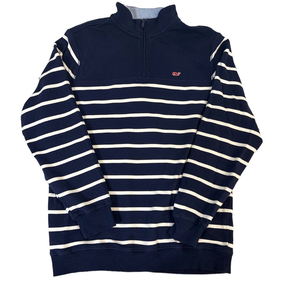 Vineyard Vines x Target Blue Stripe 1/4 Zip Pullover Sweatshirt (Size M)